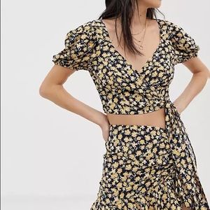 ASOS Floral Wrap Top